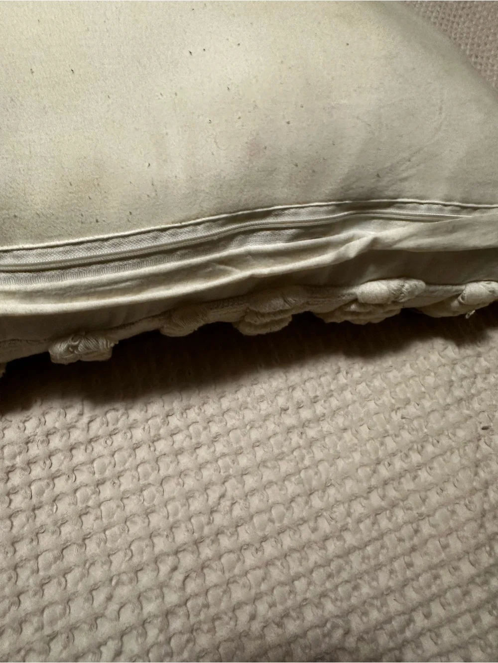 Pier 1 Striped Ivory Textured Accent Pillow - Soft Woven Design
